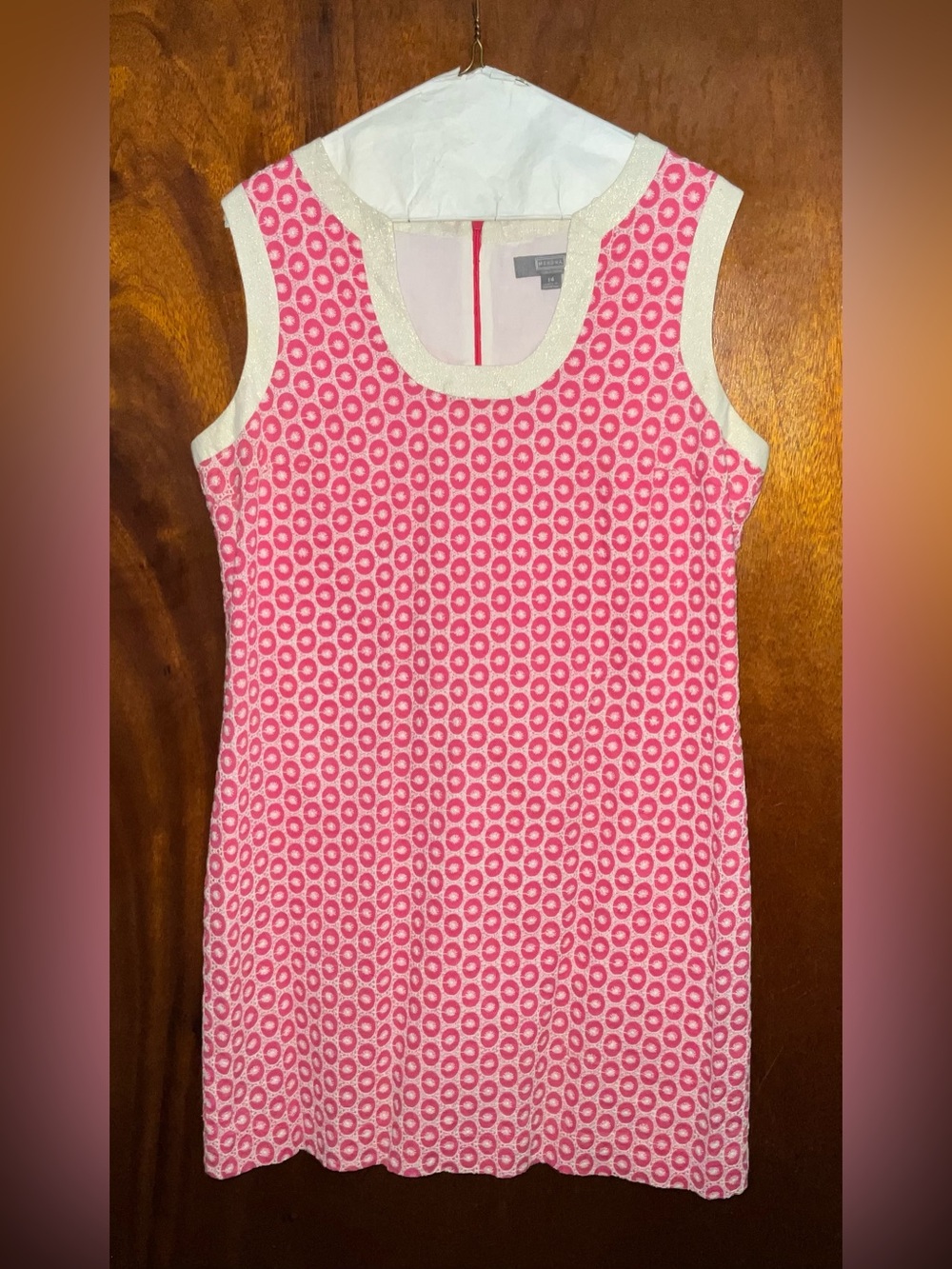 Merona Pink and Cream Eyelet Shift Dress